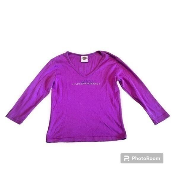 Purple sparkles Harley Davidson Maui, Hawaii 3-4 sleeves casual shirt - Picture 1 of 8